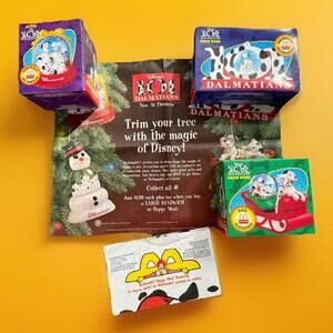 Vintage 1996 McDonald's 101 Dalmatians Snow Dome/Globe Set Of 3 New In Box